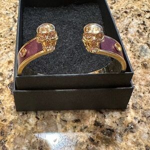 Alexander McQueen Gold Skull Cuff Bracelet